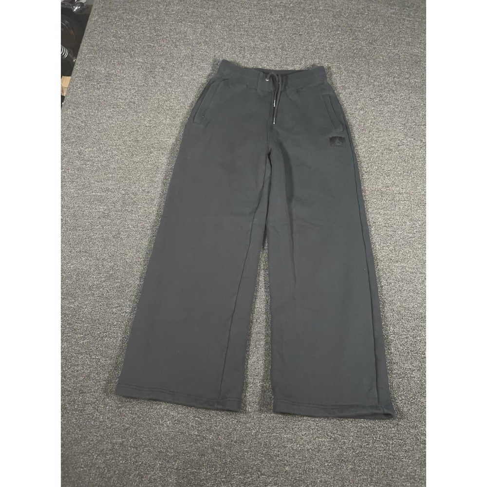 Nike Air Jordan Sweatpants Women Small Flight Fleece Open Hem Black Baggy Wide